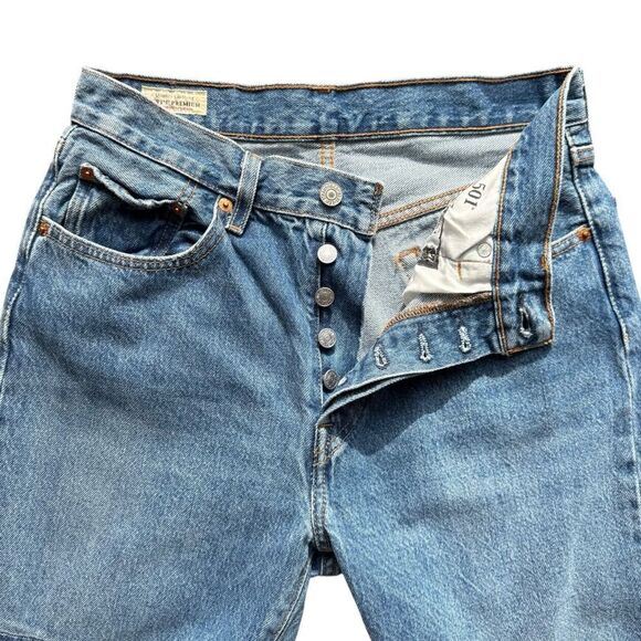 Levi's 501 Patchwork Skinny Fit High Rise Button Front Jeans Women's W27 L30 - Picture 5 of 11